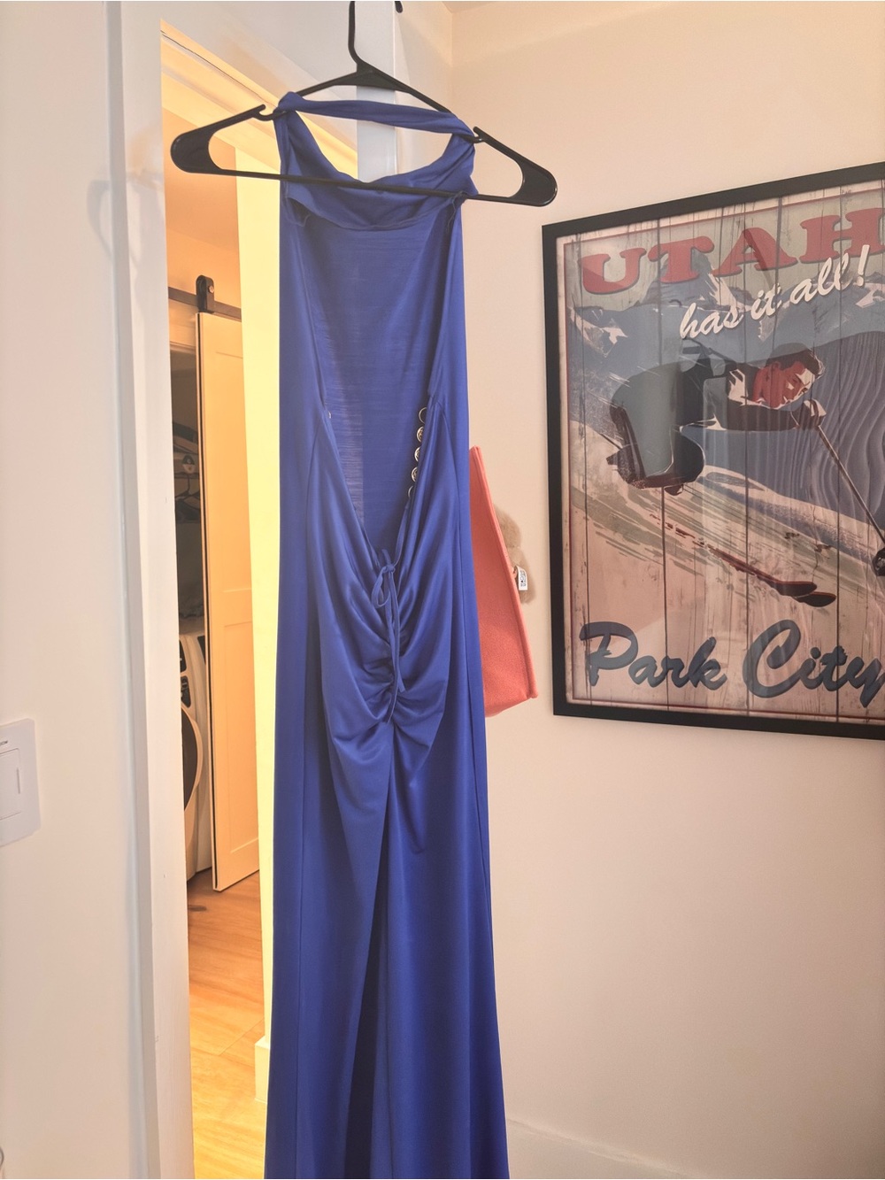Royal Blue Sleeveless Draped Evening Gown